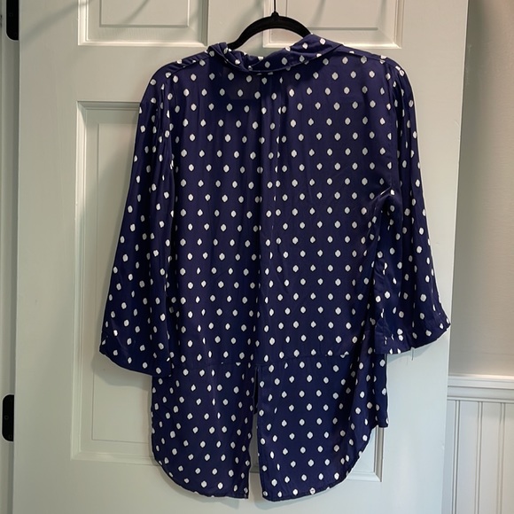 Max Jeans blue and white polka dot blouse size s - Picture 3 of 6